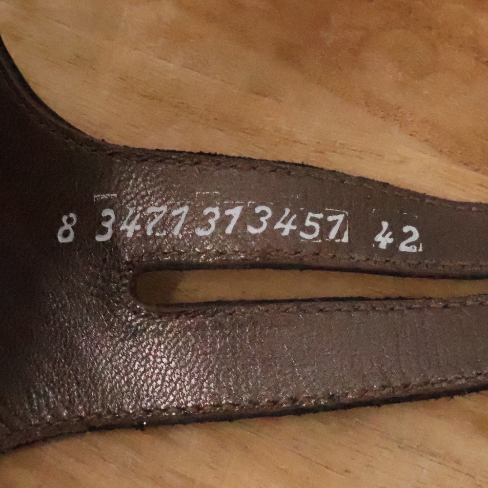 Mephisto Minoa Wedge Sandals Black Leather Cork Comfort Size EU42 US 12 Repaired - Picture 10 of 12